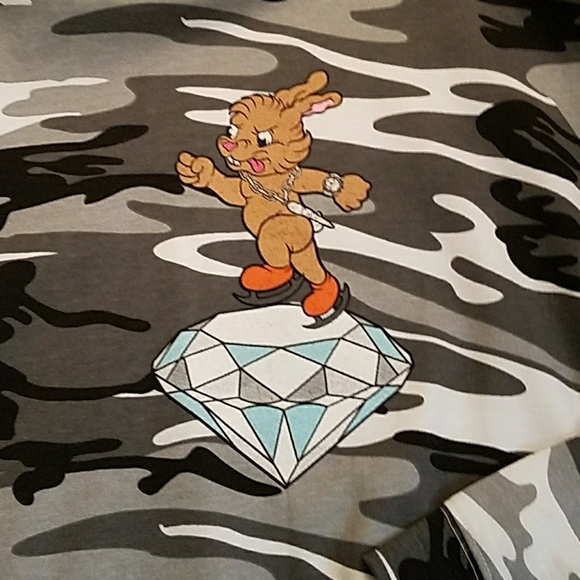 Icy Rabbit Camo Skater Hoodie (Medium)- RARE - Picture 3 of 4